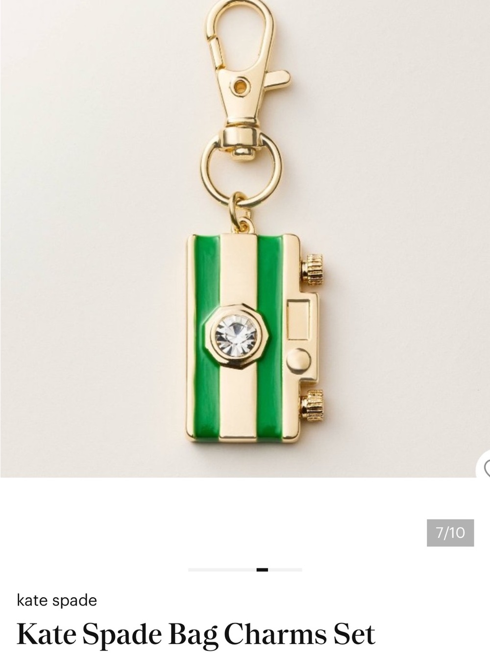 kate spade Gold and Green Enamel Camera Charm - Picture 2 of 3